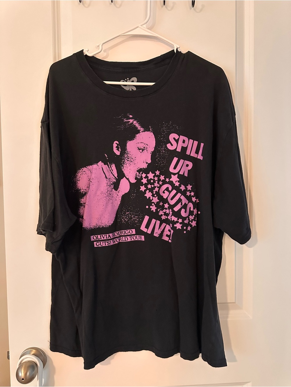 Target Black Short Sleeve Graphic Tee with Pink Print Olivia Rodrigo